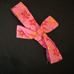 Pink Flowers Knot Headband - Thin Style  PFKH Handmade NWT Boutique
